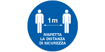 1 metro - rispetta la distanza di sicurezza  - Coronavirus Covid-19